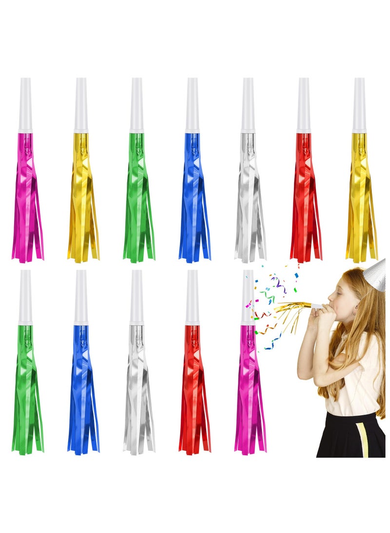 12 Pcs Glitter Noise Makers Metallic Fringed Party Blower for Birthday Graduation Party Favors Supplies (Colorful)  - Image 1