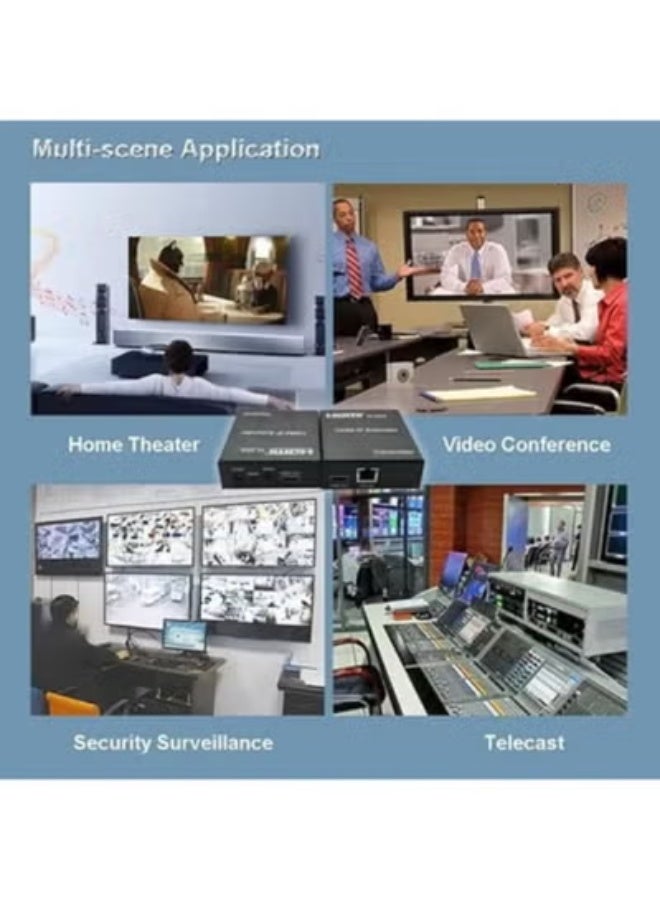 مُوسّع HDMI عبر كابل شبكة – جودة Full HD بدون ضغط – مع ريموت IR وميزة Loop Out حتى 150 متر - Image 2