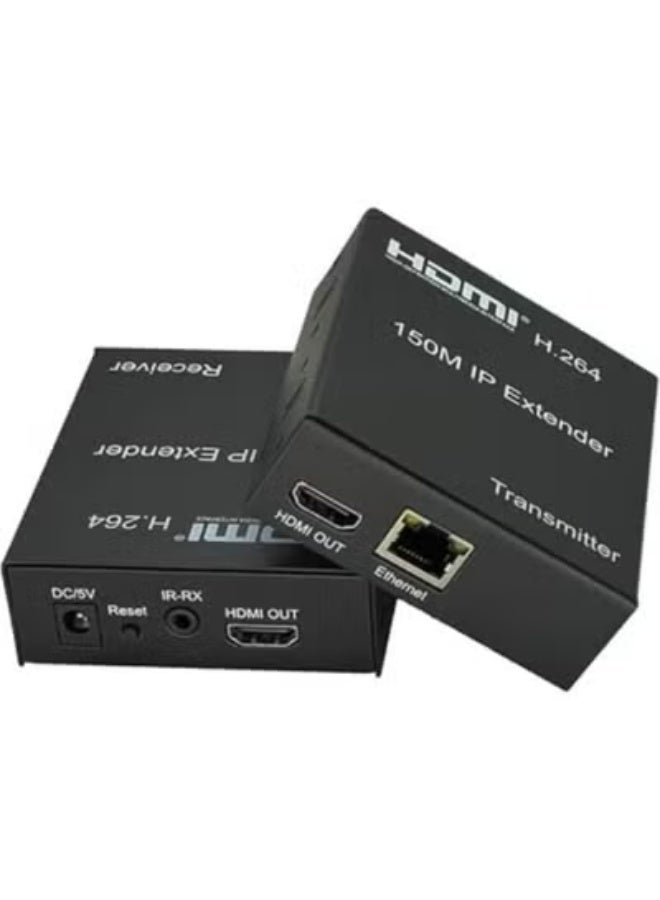 مُوسّع HDMI عبر كابل شبكة – جودة Full HD بدون ضغط – مع ريموت IR وميزة Loop Out حتى 150 متر - Image 1