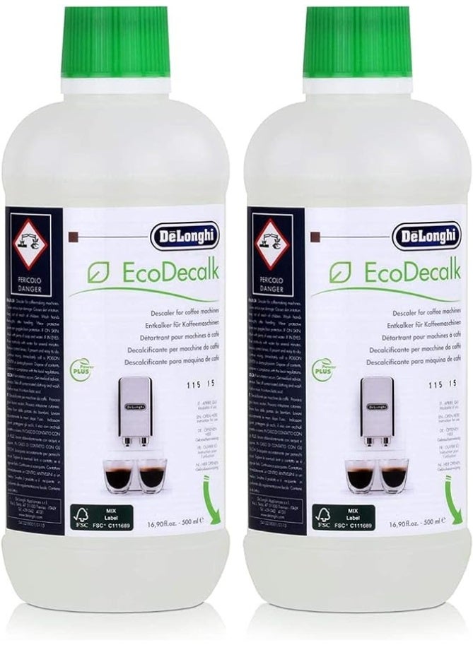 ديلونجي سائل إزالة الترسبات De'Longhi EcoDecalk DLSC500 (موديل 5513296041) - عبوة من قطعتين (500 مل) - Image 3
