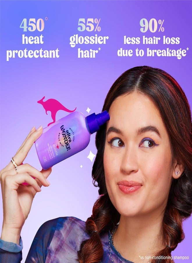 Aussie Ultra Wonder Daily Mist Lightweight Multi-Use Detangler, silicone-free, for All Hair Types and Curls, 7.6oz - Image 3