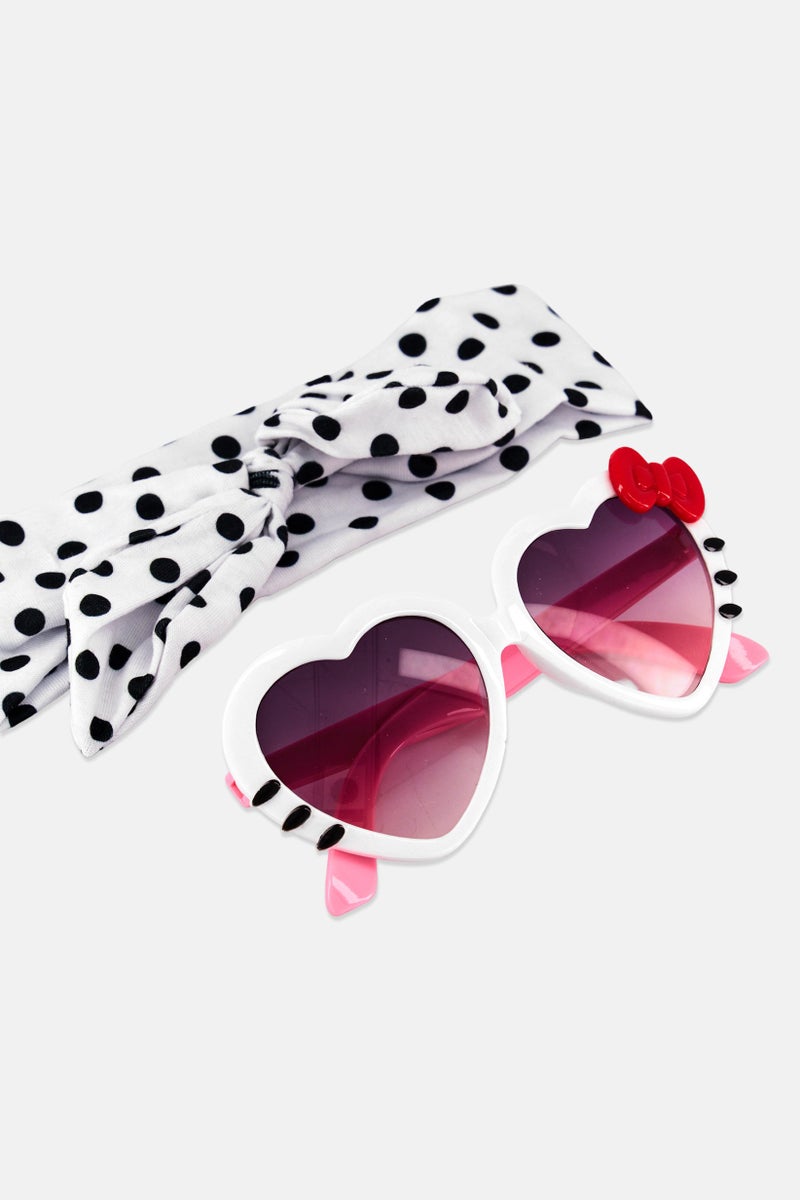 LUKKY Fashion Glam Duet Sunglasses And Hairband Set, White - Image 3