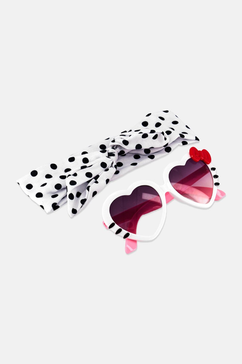 LUKKY Fashion Glam Duet Sunglasses And Hairband Set, White - Image 2