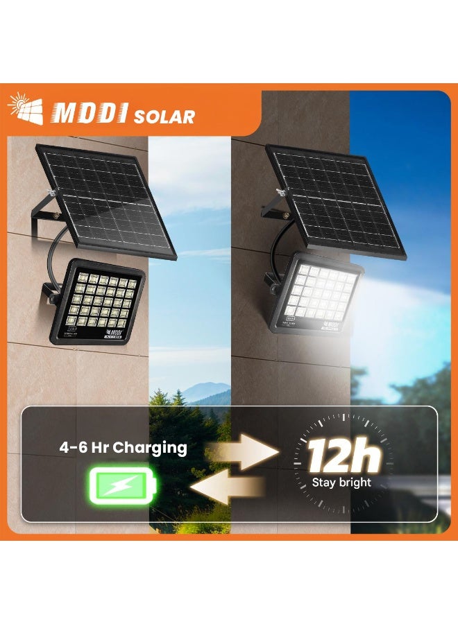 مودي كشاف LED يعمل بالطاقة الشمسية بقوة 200 وات مع جهاز تحكم عن بعد - مصباح أمان خارجي فائق السطوع 6500 كلفن، مقاوم للماء IP66، وقت تشغيل 12 ساعة، شحن سريع - Image 1
