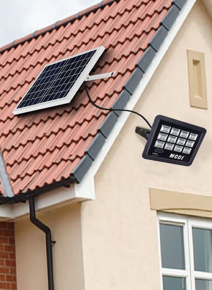 مودي كشاف LED يعمل بالطاقة الشمسية بقوة 200 وات مع جهاز تحكم عن بعد - مصباح أمان خارجي فائق السطوع 6500 كلفن، مقاوم للماء IP66، وقت تشغيل 12 ساعة، شحن سريع - Image 3