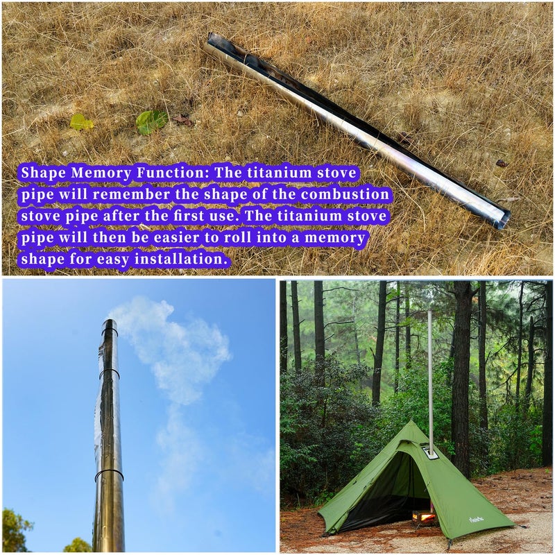 FireHiking Portable Titanium Tent Stove Pipe DIY Folding Chimney for Outdoor Camping 6.6 ft - Image 4