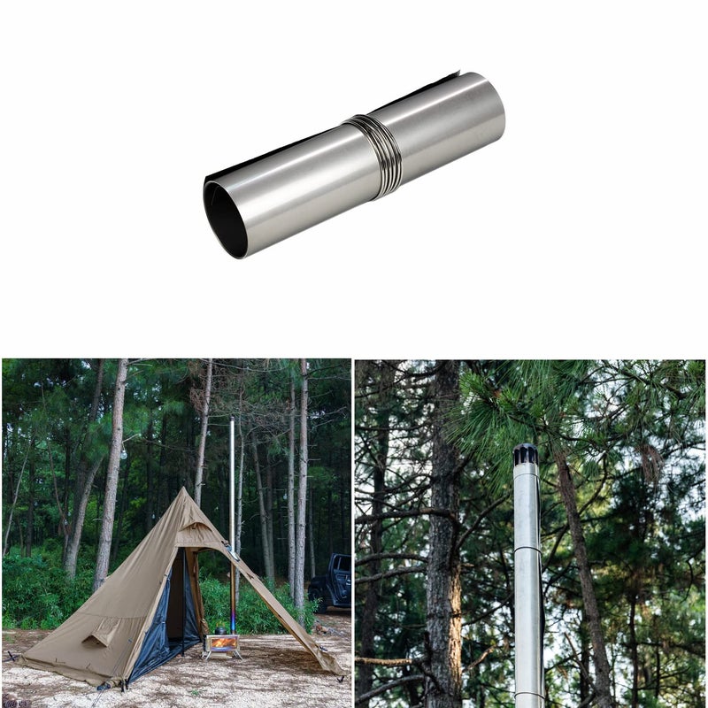 FireHiking Portable Titanium Tent Stove Pipe DIY Folding Chimney for Outdoor Camping 6.6 ft - Image 3