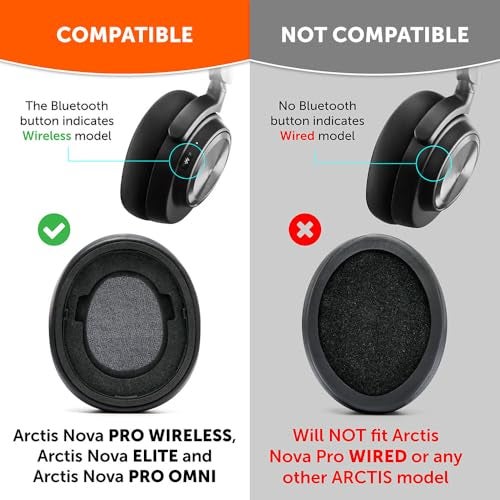 WC Freeze Nova Pro وسادة تبريد جل لاسلكية للأذن لتناسب سماعات Arctis Nova Pro Wireless و Nova Elite و Nova Pro Omni لا تناسب الموديلات الأخرى من Wicked Cushions، سميكة إضافية ومريحة باللون الأبيض - Image 3