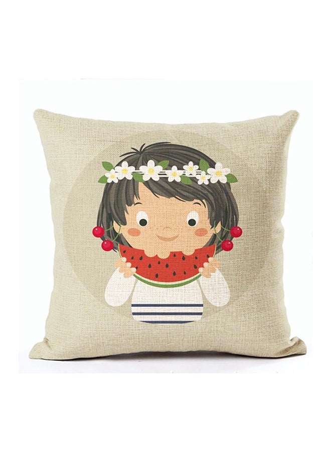 NIBEMINENT Girl Pattern Cushion Cover Multicolour 45x45cm