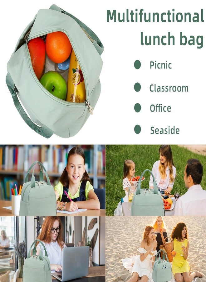 LEDAOU Lunch Box for Women Insulated Lunch Bag Corduroy Lunch Tote Bags Leakproof Cooler Lunch Case for Travel Work Picnic - Image 4