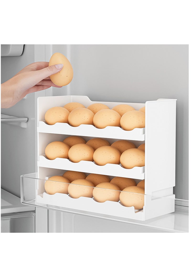 Arabest Egg Container for Refrigerator,Egg Cartons for Fridge Organizer,Stackable Storage Bins for Egg Holder,Plastic Egg Drawer (3 Layer, 24 Count) - Image 3