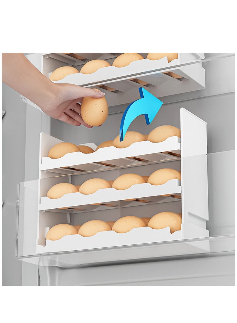 Arabest Egg Container for Refrigerator,Egg Cartons for Fridge Organizer,Stackable Storage Bins for Egg Holder,Plastic Egg Drawer (3 Layer, 24 Count) - Image 2