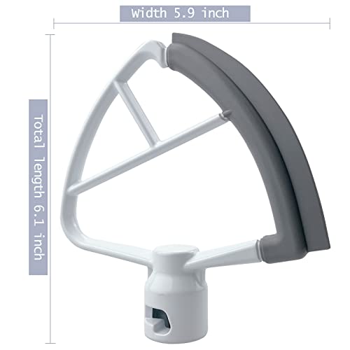 ORIEMARS 4.5/5 Quart Flex Edge Beater for KitchenAid Tilt-Head Stand Mixer, All-Metal Die Cast Flat Beater Paddle with Flexible Silicone Edges Bowl Scraper (Single Silicone Side) - Image 5