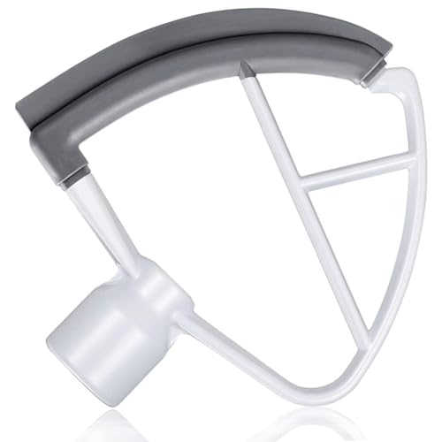 ORIEMARS 4.5/5 Quart Flex Edge Beater for KitchenAid Tilt-Head Stand Mixer, All-Metal Die Cast Flat Beater Paddle with Flexible Silicone Edges Bowl Scraper (Single Silicone Side) - Image 1