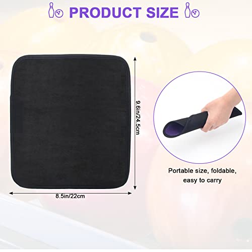 Anglekai 3 Pack Bowling Ball Towels, 10" x 8" Microfiber Bowling Shammy Accessories with Easy-Grip Dots Non-Slip (Purple) - Image 2