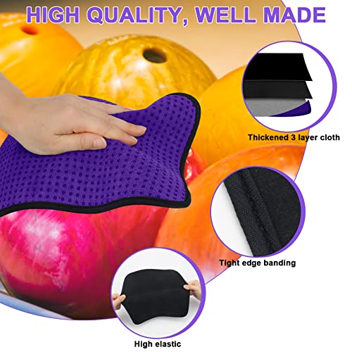 Anglekai 3 Pack Bowling Ball Towels, 10" x 8" Microfiber Bowling Shammy Accessories with Easy-Grip Dots Non-Slip (Purple) - Image 4