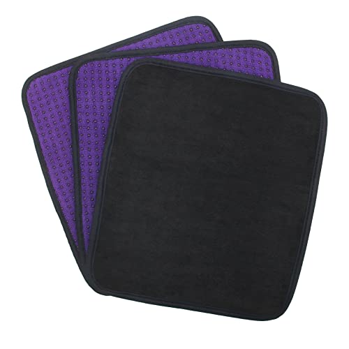 Anglekai 3 Pack Bowling Ball Towels, 10" x 8" Microfiber Bowling Shammy Accessories with Easy-Grip Dots Non-Slip (Purple) - Image 1