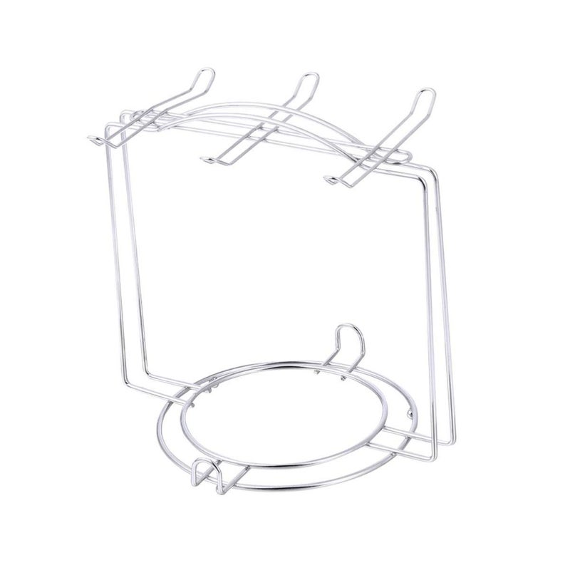 OSALADI Stainless Steel Cup Plate Organizer Rack for Kitchen Cabinet and Countertop Vertical Coffee Mug Holder for 4 Cups and 6 Plates Space Saving Kitchen Counter Shelf Organizer - Image 2