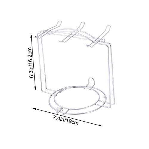 OSALADI Stainless Steel Cup Plate Organizer Rack for Kitchen Cabinet and Countertop Vertical Coffee Mug Holder for 4 Cups and 6 Plates Space Saving Kitchen Counter Shelf Organizer - Image 3