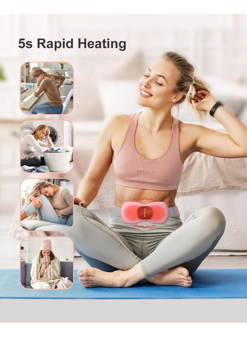 وسادة تدليك لتخفيف آلام الدورة الشهرية، جهاز تدليك لاسلكي محمول مع 3 أوضاع حرارة و3 أوضاع تدليك، شاشة LED أمامية وبطارية لتوفير الراحة للبطن والظهر - Image 2
