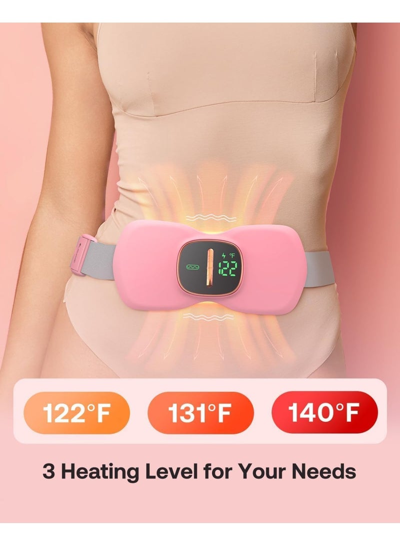 وسادة تدليك لتخفيف آلام الدورة الشهرية، جهاز تدليك لاسلكي محمول مع 3 أوضاع حرارة و3 أوضاع تدليك، شاشة LED أمامية وبطارية لتوفير الراحة للبطن والظهر - Image 4