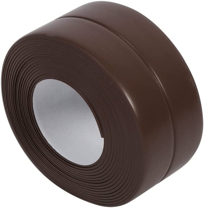 PRAYAS Caulk Strip, Sealant Tape Self-Adhesive Mildewproof/Waterproof, PE Sealing Tape for Bath/Kitchen/Toilet/Wall Corner (Pack of 1, Brown) - Image 1