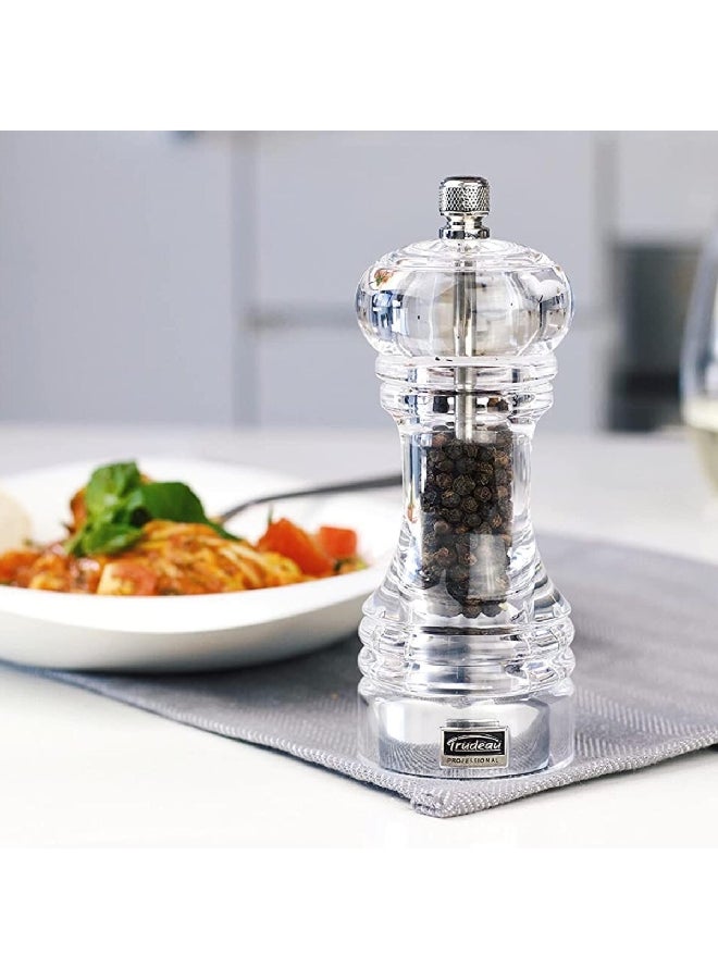 Trudeau Professional Adjustable Grind Acrylic Pepper Mill Clear 5.91 x 2.2 x 2.2 Inch 071348E - Image 4
