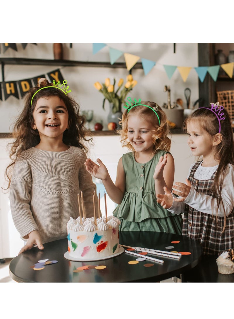 إسكدنيا 6 Pcs Glow Dark Headbands Women for Party, Crown Headbands For Girls, Hair Hoop Tiara for Party Cosplay, Plastic Light Up Hair Band Luminous Headband For Girls Party - Image 3