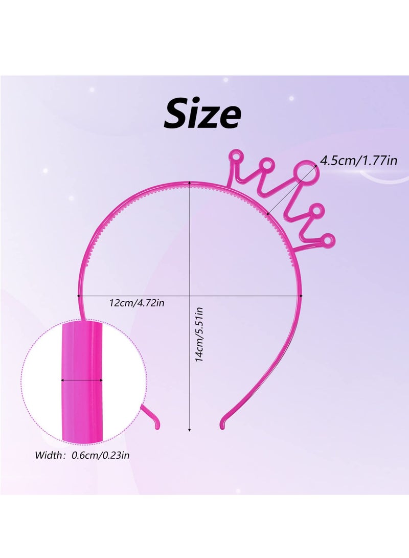 إسكدنيا 6 Pcs Glow Dark Headbands Women for Party, Crown Headbands For Girls, Hair Hoop Tiara for Party Cosplay, Plastic Light Up Hair Band Luminous Headband For Girls Party - Image 5