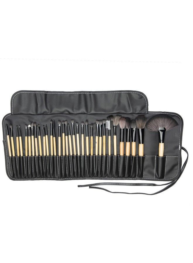 AGARO مجموعة فرش المكياج مع حقيبة جلدية PU (32 قطعة) سوداء - Image 2