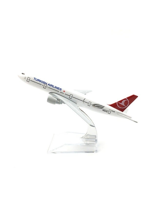 general 16cm Alloy Airplane Tabletop Display Model 1:400 Scale Turkish Airlines Boeing 777 Airplane Model Decoration Toys Furniture Decorations Collection Gifts - Image 4