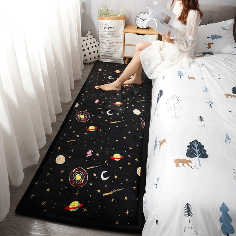 Loartee Coral Velvet Area Rug - 1" Thick Memory Foam Baby Play Mat, Washable Toddler Carpet, Home Decor for Living Room, Nursery, Kids Bedroom, Astral Black, 4'11"x6'7" - Image 4