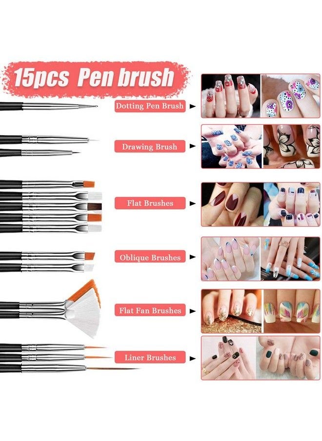 JOYJULY - Nail Art Design Tools 3D Nail Art Decorations Kit With Nail Art Brushes Dotting Tools Holographic Nail Art Stickers Nail Foil Tape Strips And Nails Art Rhinestones And Pickup Tweezers - Image 1