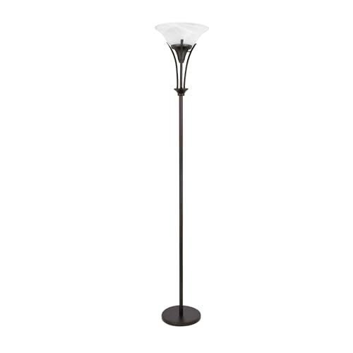Globe Electric 63361 Gatineau 71" Dark Bronze Floor Lamp with Alabaster Glass Shade - Image 1