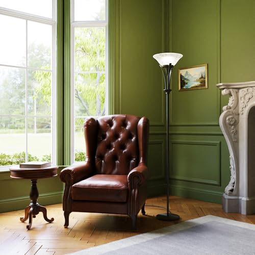 Globe Electric 63361 Gatineau 71" Dark Bronze Floor Lamp with Alabaster Glass Shade - Image 3