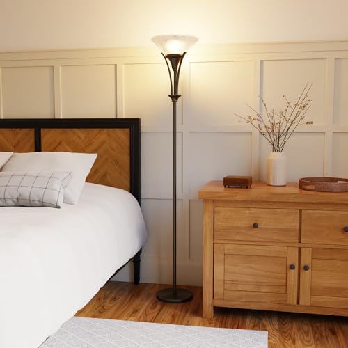 Globe Electric 63361 Gatineau 71" Dark Bronze Floor Lamp with Alabaster Glass Shade - Image 4