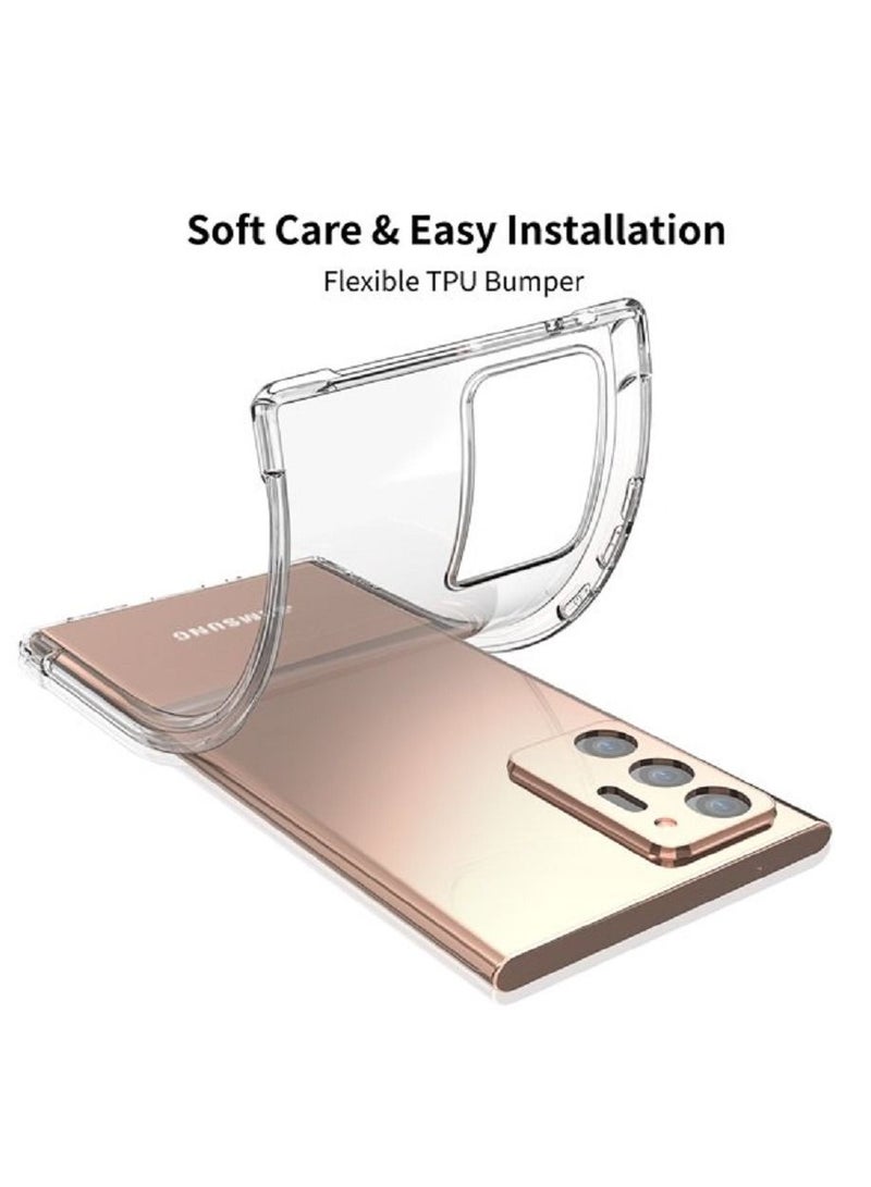 حافظة شفافة لجهاز سامسونج جالاكسي نوت 20 ألترا رفيعة مضادة للصدمات من TPU سيليكون جل مع حواف مرتفعة 6.9 بوصة - Image 3