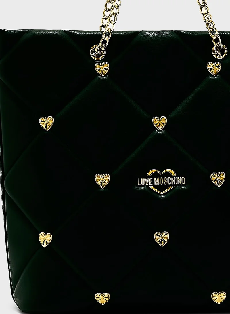 Love Moschino Studded Chain Strap Tote Bag