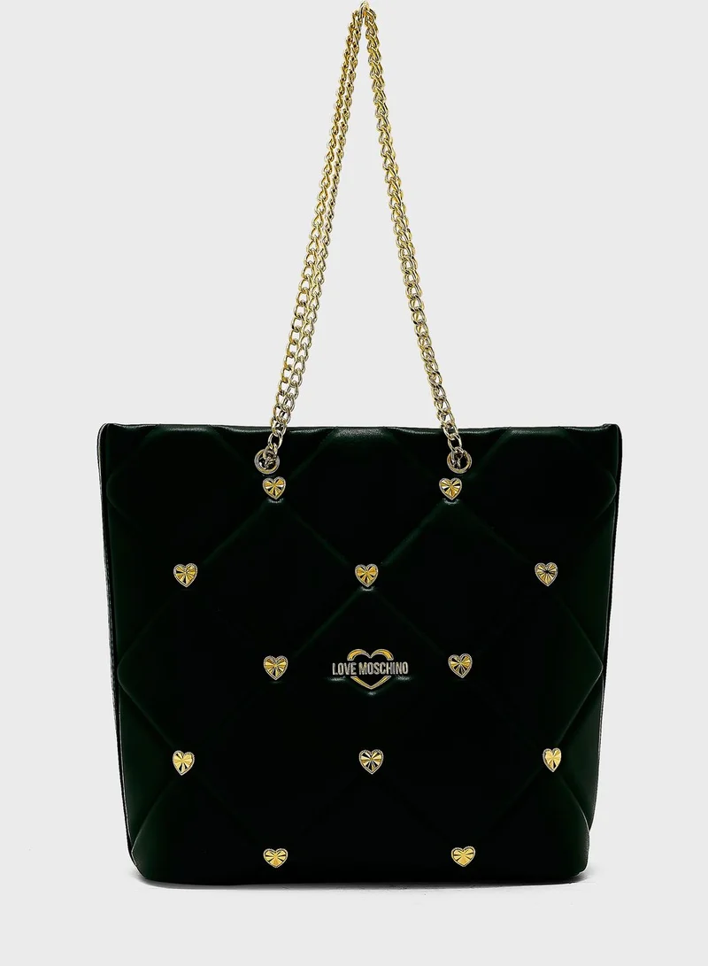 Love Moschino Studded Chain Strap Tote Bag