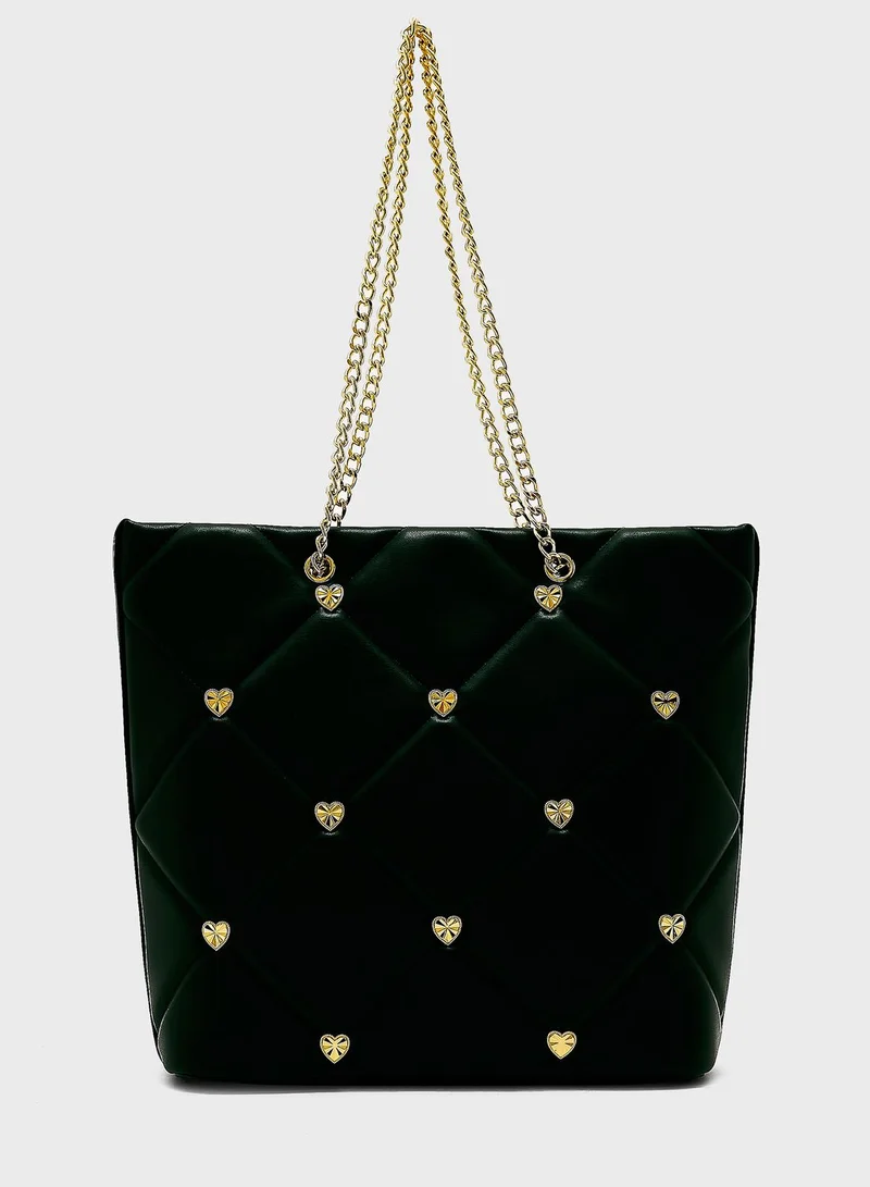 Love Moschino Studded Chain Strap Tote Bag