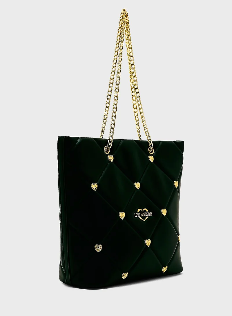 Love Moschino Studded Chain Strap Tote Bag
