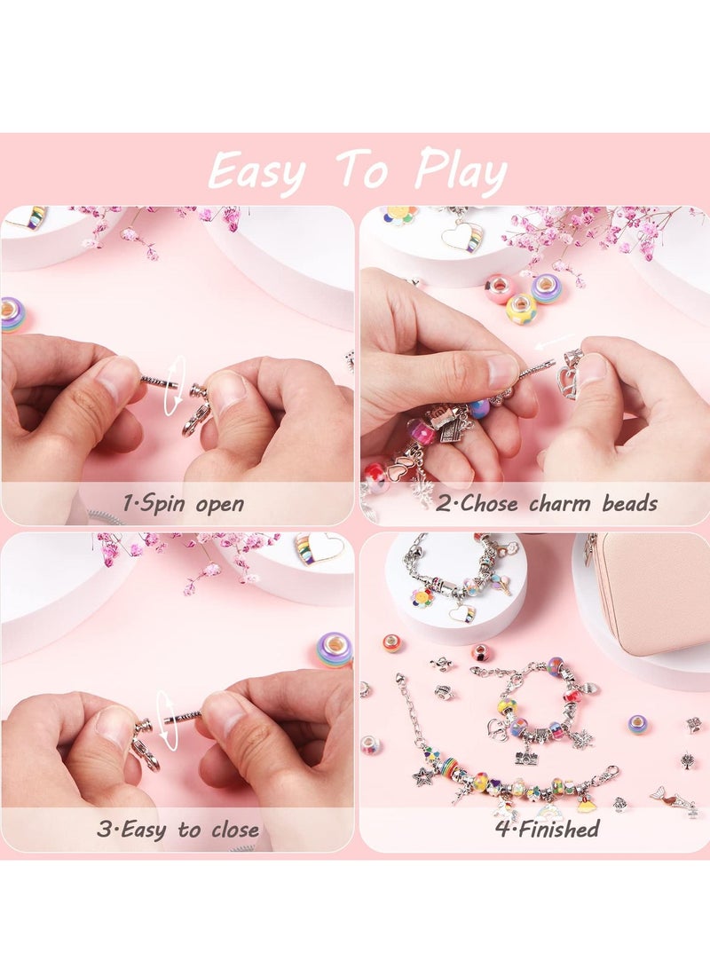 KASTWAVE Charm Bracelet Making Kit 66 Pcs Gift Boxed Jewelry Supplies Charms DIY Crafts Gifts Set - Image 4
