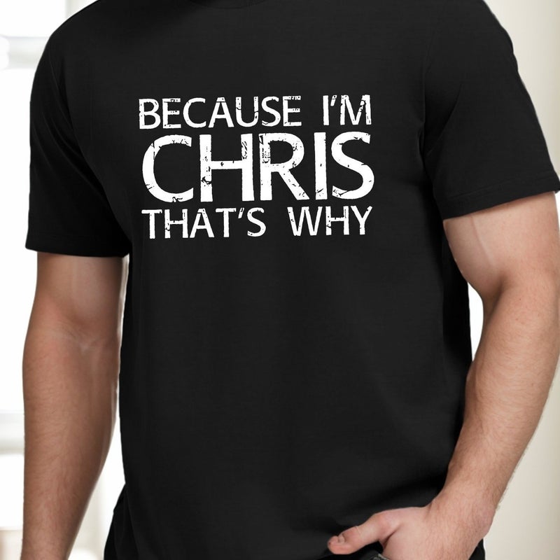 M Chris _S Print Tee Shirt Tees Men Casual - Image 1