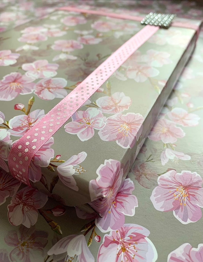Dovetail Cherry Blossom Gift Wrapping Paper Sheet Pack of 10 - Image 2