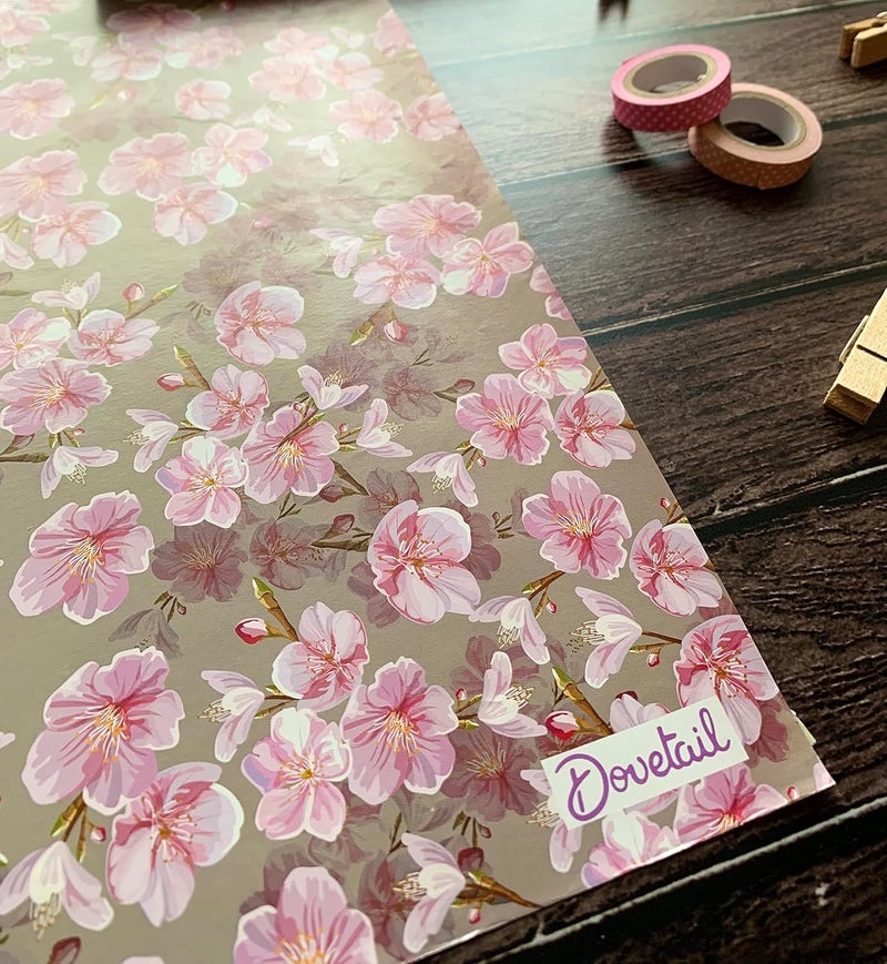 Dovetail Cherry Blossom Gift Wrapping Paper Sheet Pack of 10 - Image 3