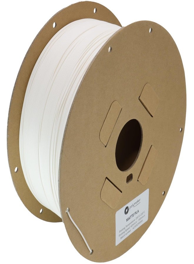 Polymaker Matte PLA for Production 1.75mm 2.5kg White, 1.75mm 3D Printer PLA Filament 2.5kg, Cost Effective Large Spool for Heavy 3D Printing Users - Image 1