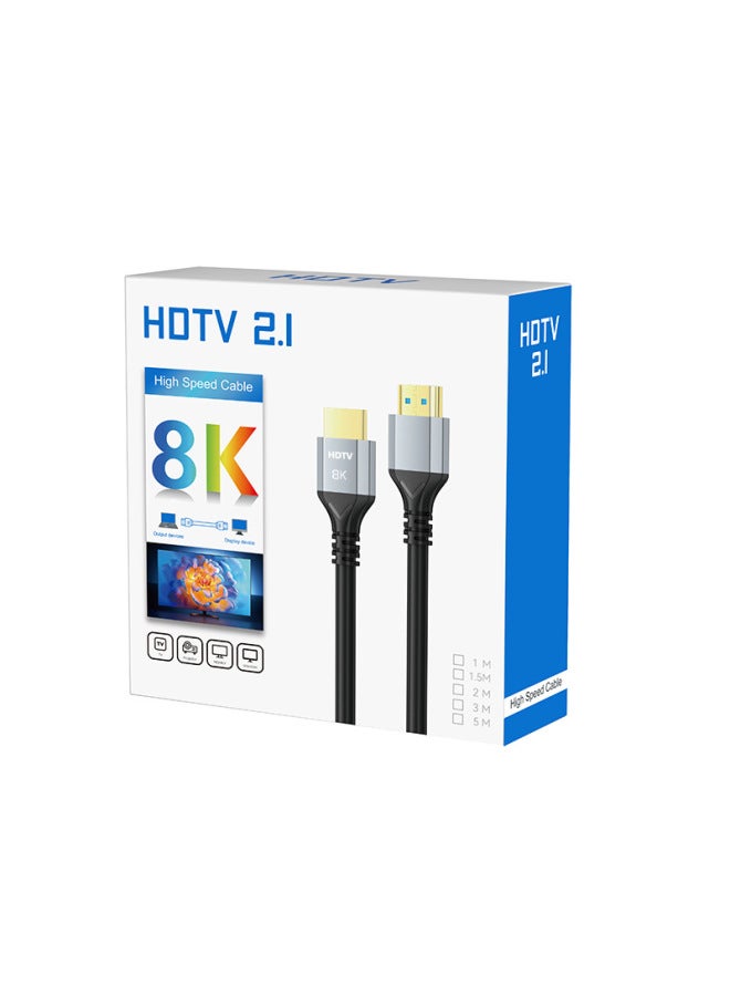 Digital Computer Hdmi Cable High Speed Hdmi Cable Ethernet 4k Support 3d Compatible 2.0 Version 3m/6m/10m/15m/20m-Color:HDMI2.1 Version 8K (exquisite Boxed)-Line Length:1.5 M - Image 1