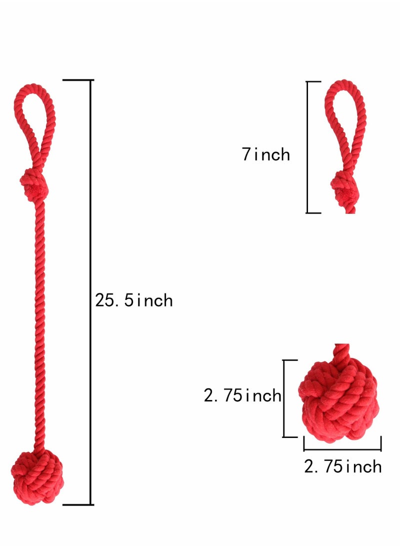 Excefore - Curtain Tiebacks Curtain Holdbacks Curtain Ties with Big Woven Ball Outdoor Curtain Tiebacks Cotton Hand Woven Curtain Rope tiebacks Decorative Tie Backs for Drapes (Red 2) - Image 1