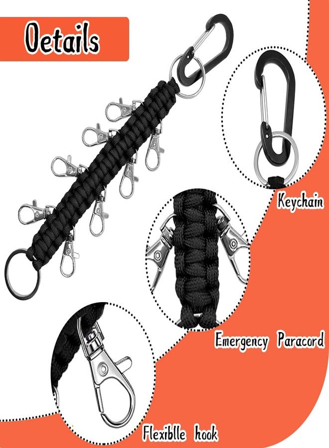 Lovecheer 2PCS Cheer Bows Holders Black Paracord Handmade for Cheerleading Sports Teen Girls High School - Image 2