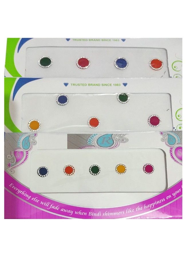 My.Shop Large Bindi With Stone Border For Women (Multi Colour) - Image 2